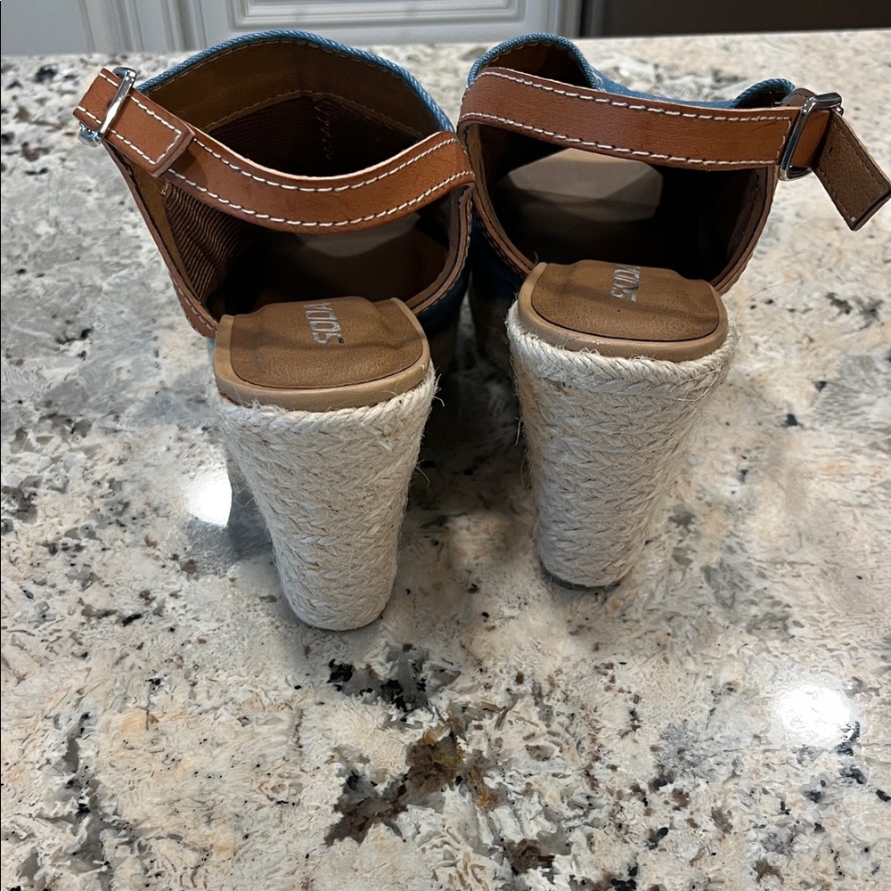 Soda Blue Espadrille Shoes with Adjustable Slingback - Picture 6 of 7